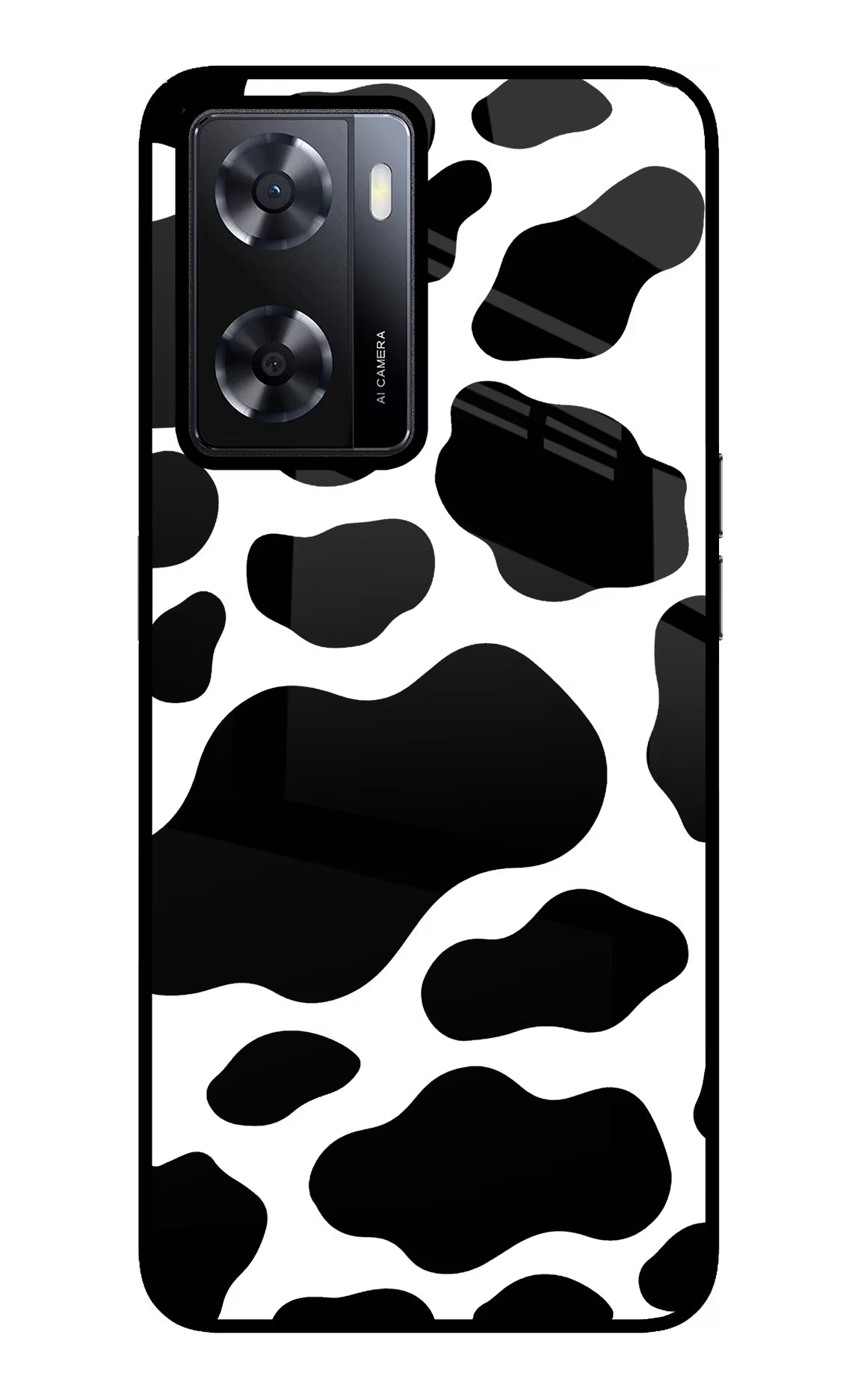 Cow Spots Oppo A57 2022 Glass Case Back Cover by Casekaro