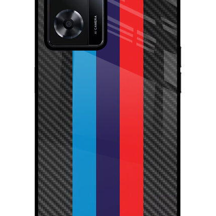 BMW Stripes Pattern Oppo A57 2022 Glass Case Back Cover by Casekaro