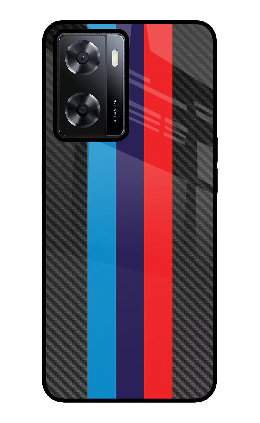 BMW Stripes Pattern Oppo A57 2022 Back Cover, Glass case