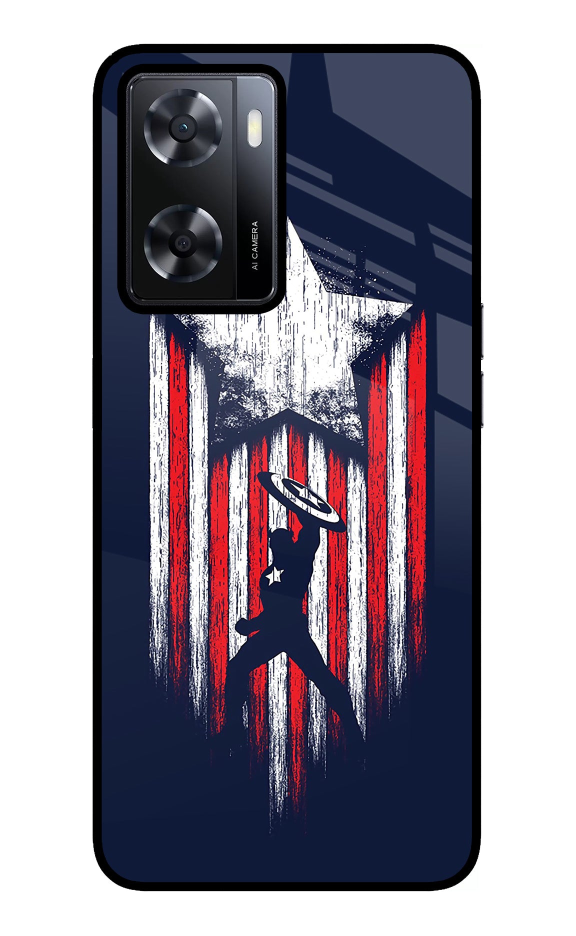 Captain America Marvel Art Oppo A57 2022 Glass Case