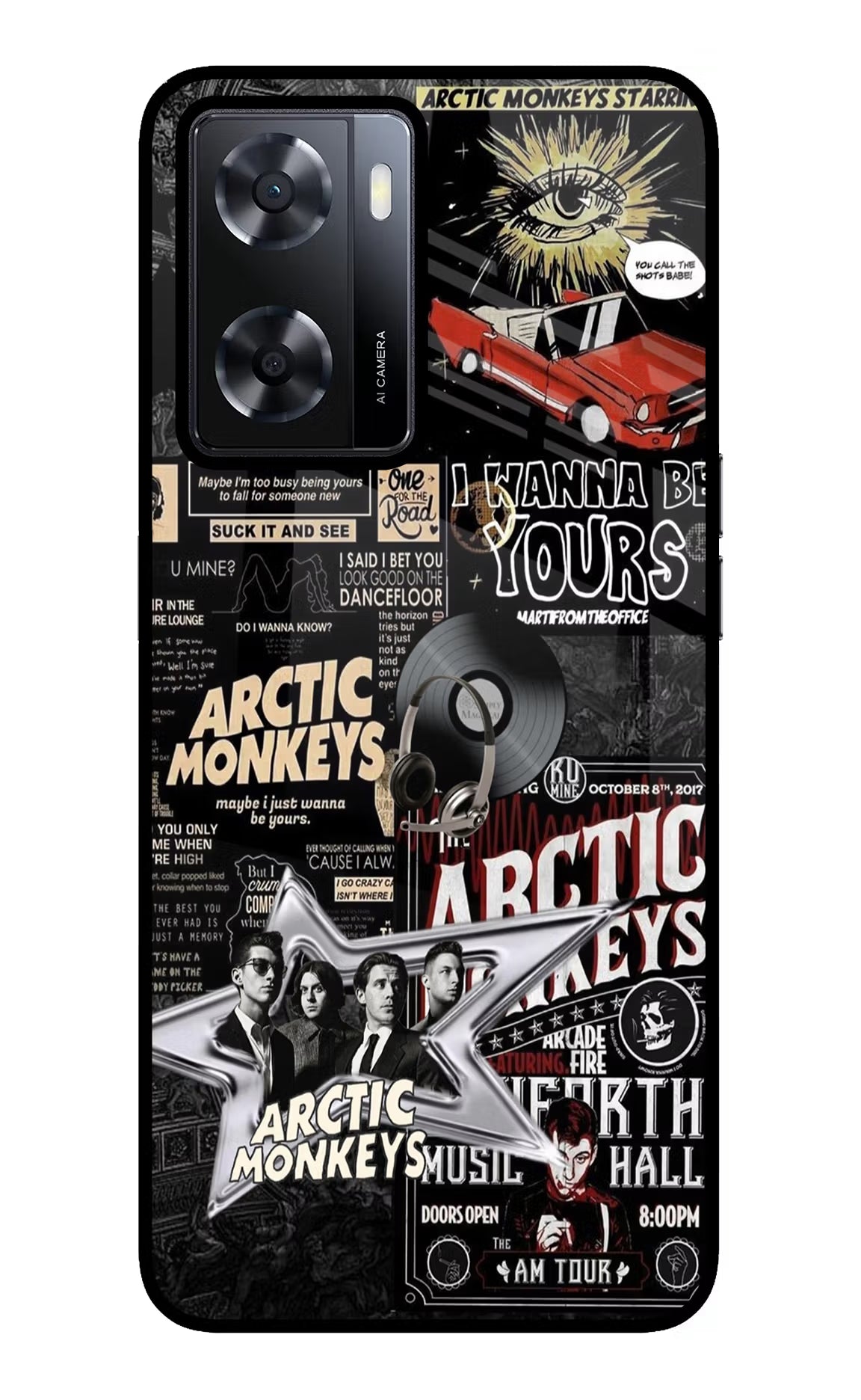 Arctic Monkeys Oppo A57 2022 Glass Case Back Cover by Casekaro