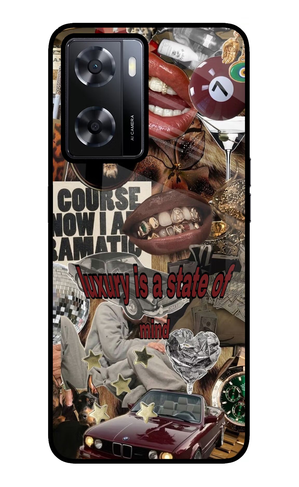 Luxury Oppo A57 2022 Glass Case Back Cover by Casekaro