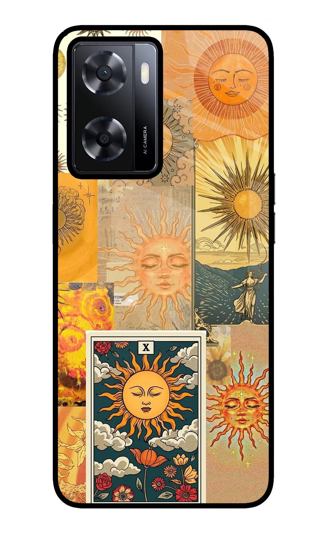 Sun Oppo A57 2022 Glass Case Back Cover by Casekaro