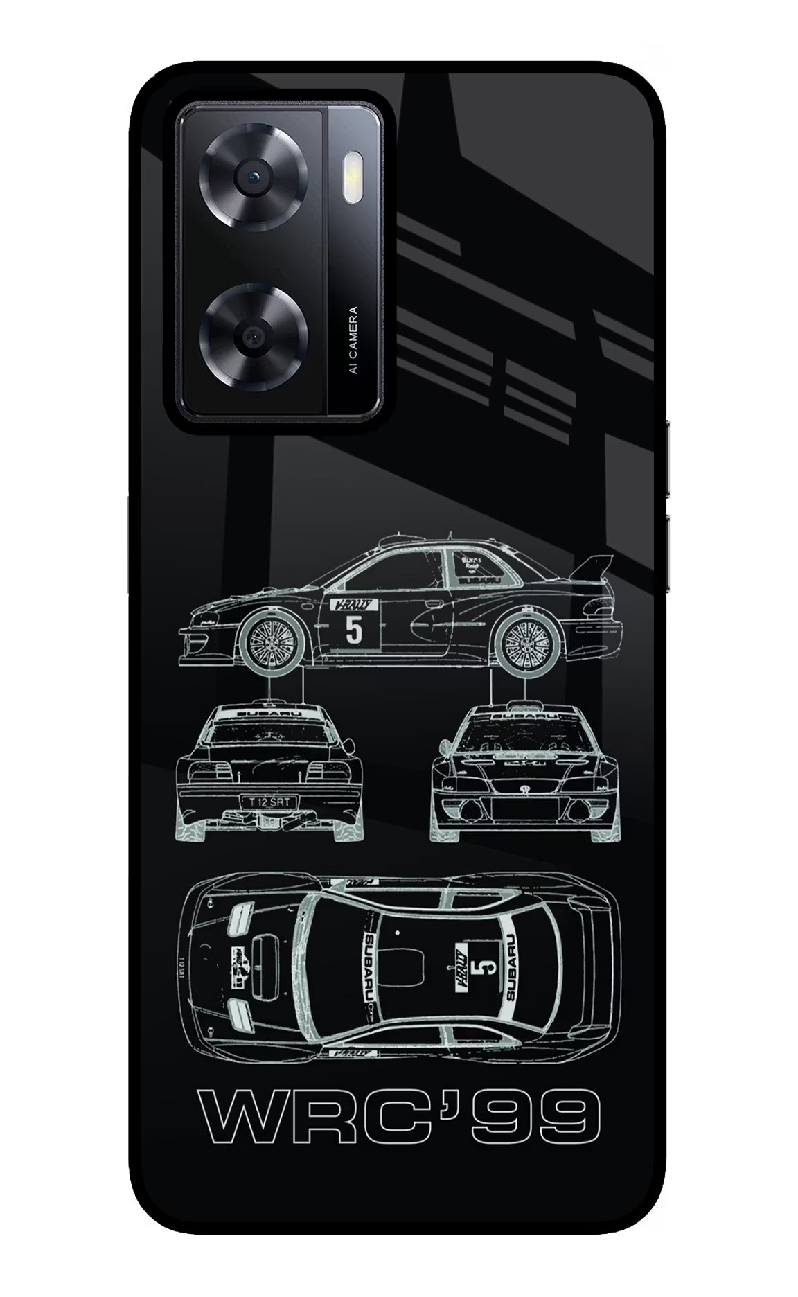 WRC'99 Oppo A57 2022 Glass Case Back Cover by Casekaro