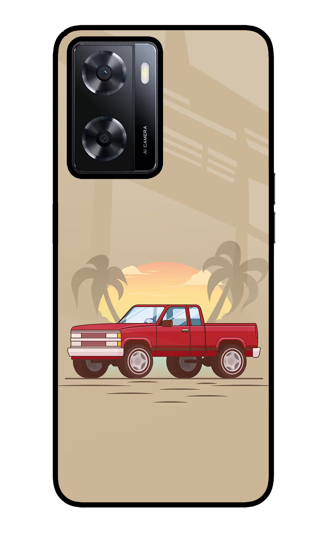 Desert Classic Drive Oppo A57 2022 Glass Case Back Cover by Casekaro
