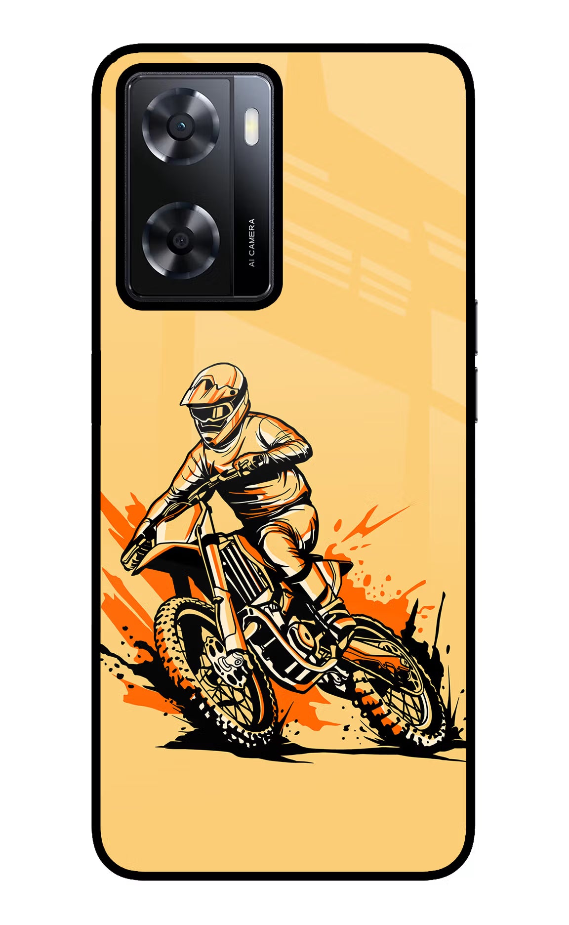 Off-Road Fury Oppo A57 2022 Glass Case Back Cover by Casekaro