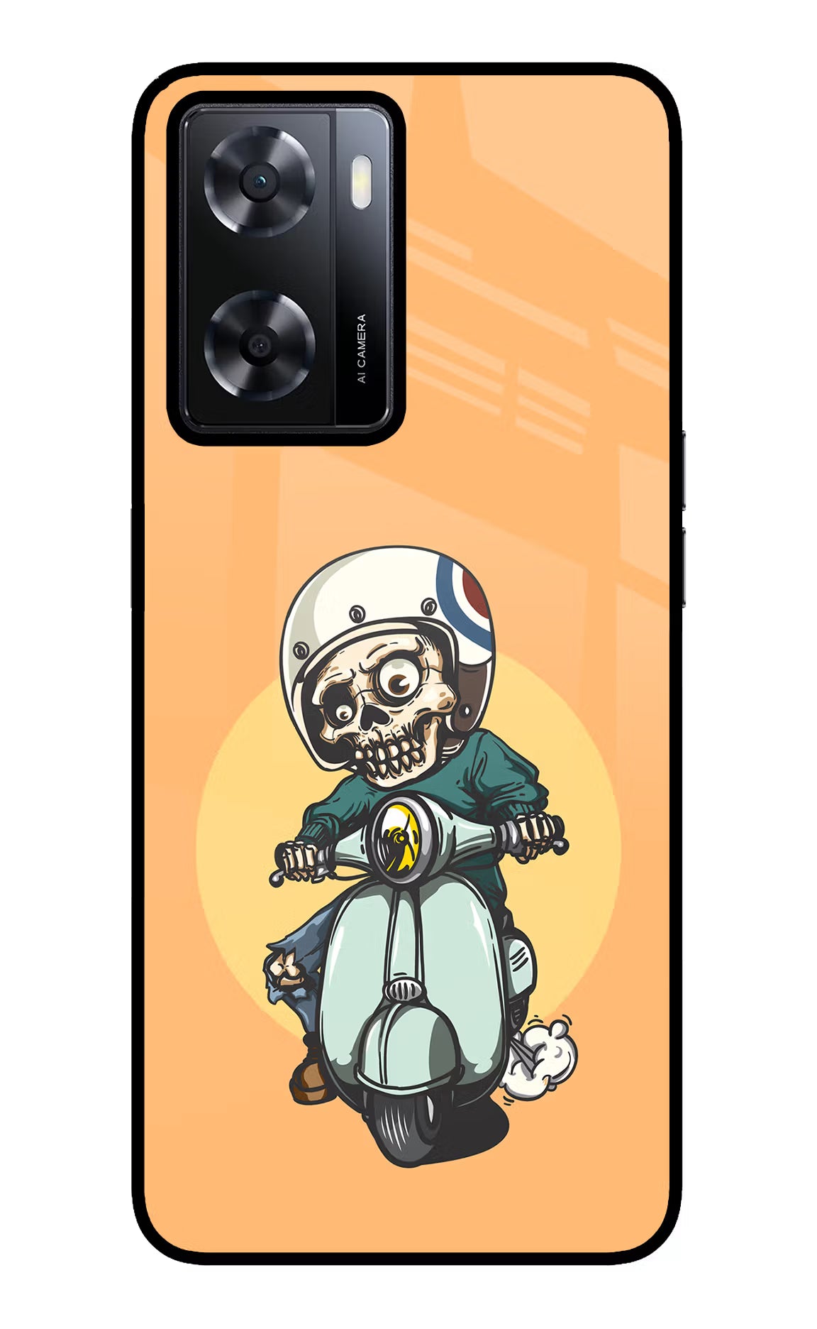 Undead Biker Oppo A57 2022 Glass Case Back Cover by Casekaro
