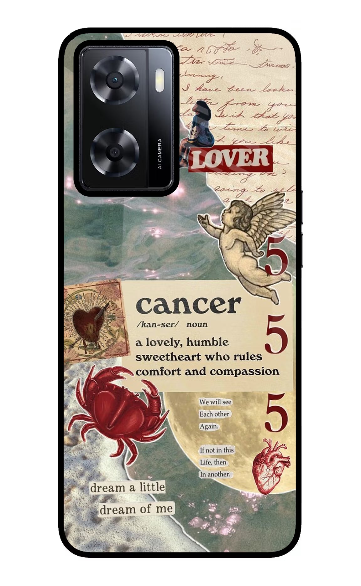 Cancer Zodiac Oppo A57 2022 Glass Case Back Cover by Casekaro