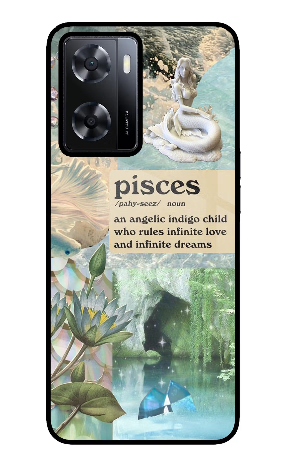 Pisces Zodiac Oppo A57 2022 Glass Case Back Cover by Casekaro