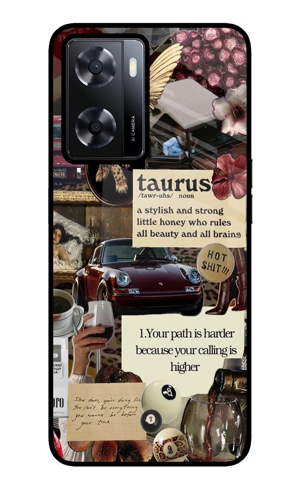 Taurus Zodiac Oppo A57 2022 Glass Case Back Cover by Casekaro
