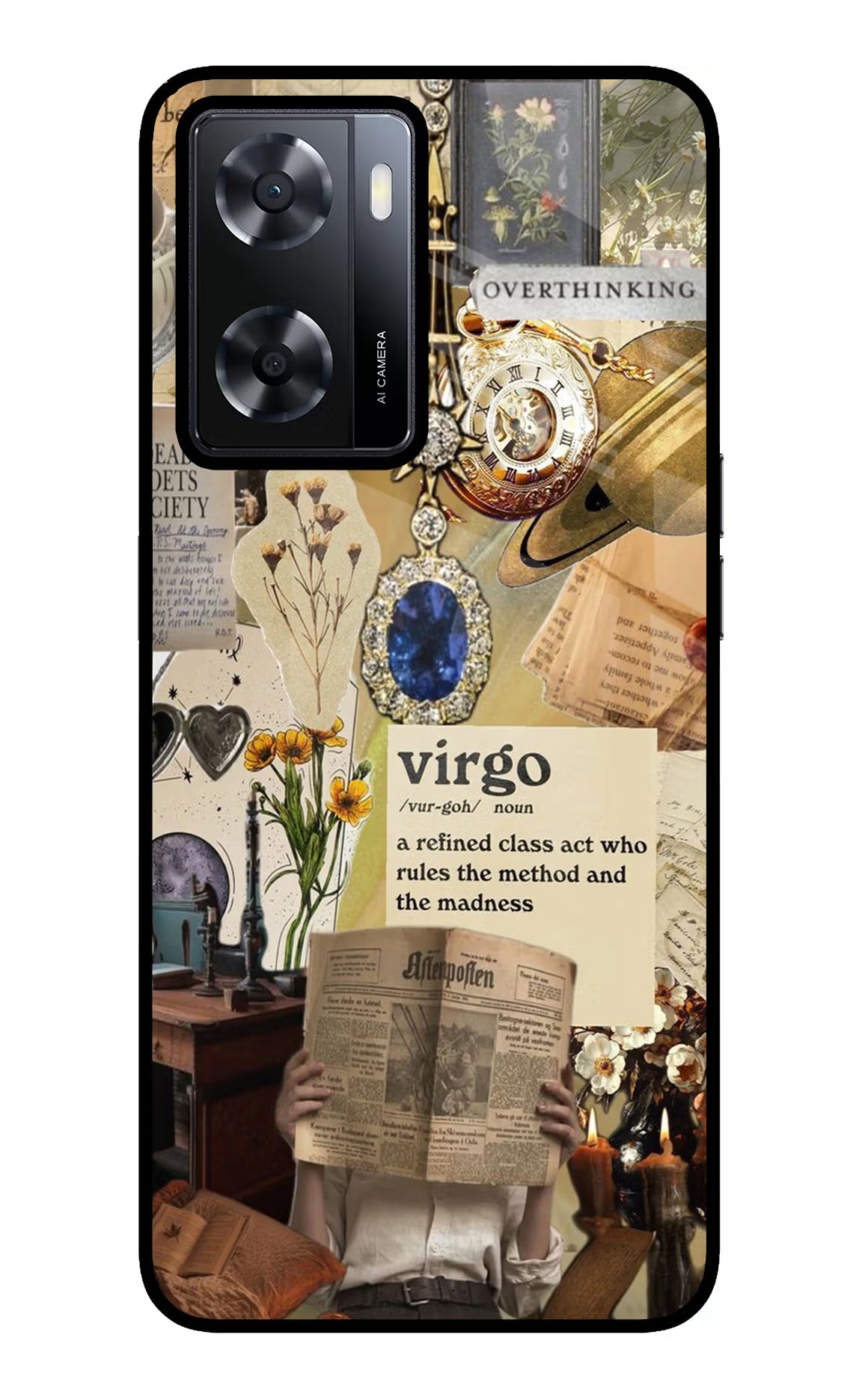 Virgo Zodiac Oppo A57 2022 Glass Case Back Cover by Casekaro