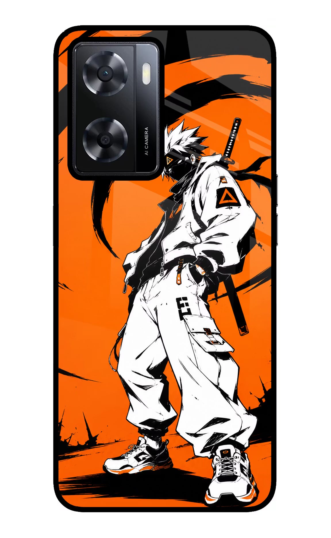 Street Samurai  Oppo A57 2022 Glass Case Back Cover by Casekaro