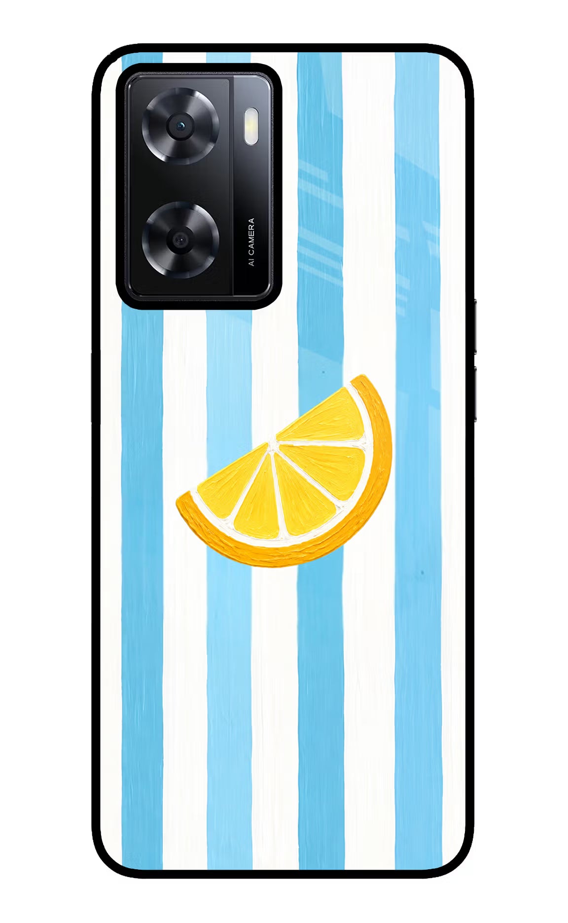 Summer Lemon Oppo A57 2022 Glass Case Back Cover by Casekaro