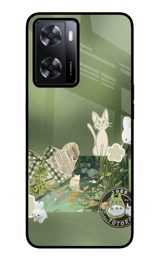 Aesthetic anime Oppo A57 2022 Glass Case