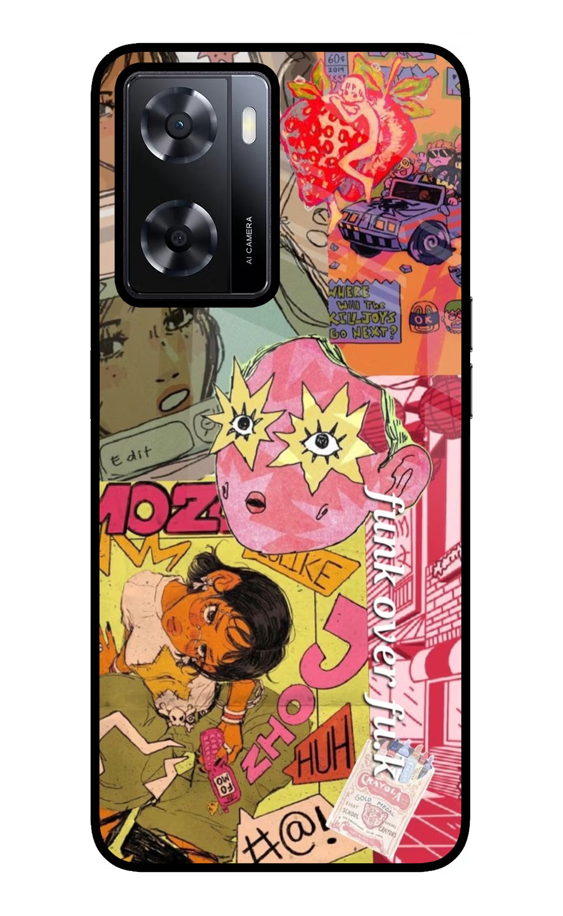 Funkover Oppo A57 2022 Glass Case