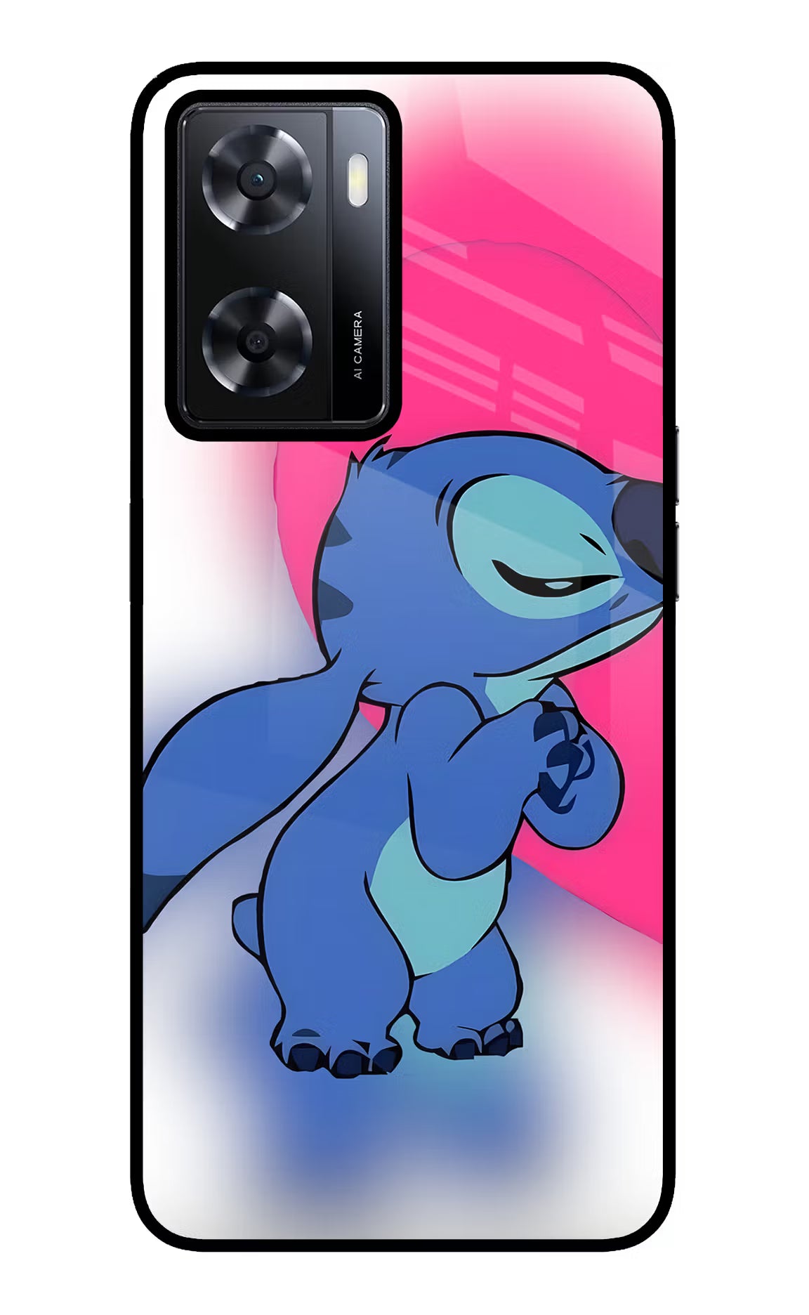 Stitch Hug Oppo A57 2022 Glass Case