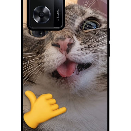 Silly Cat Call Oppo A57 2022 Glass Case