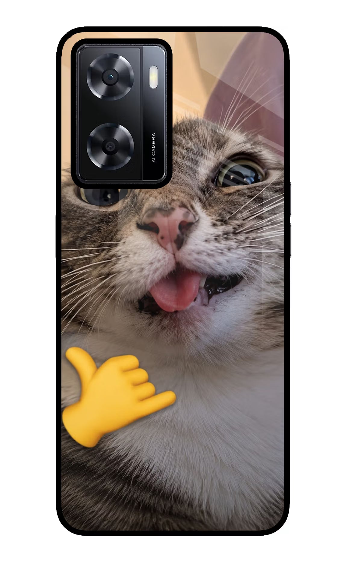 Silly Cat Call Oppo A57 2022 Glass Case