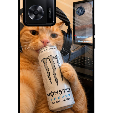 Gamer Cat Energy Oppo A57 2022 Glass Case