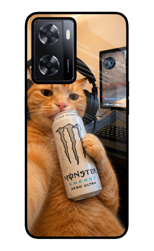Gamer Cat Energy Oppo A57 2022 Glass Case