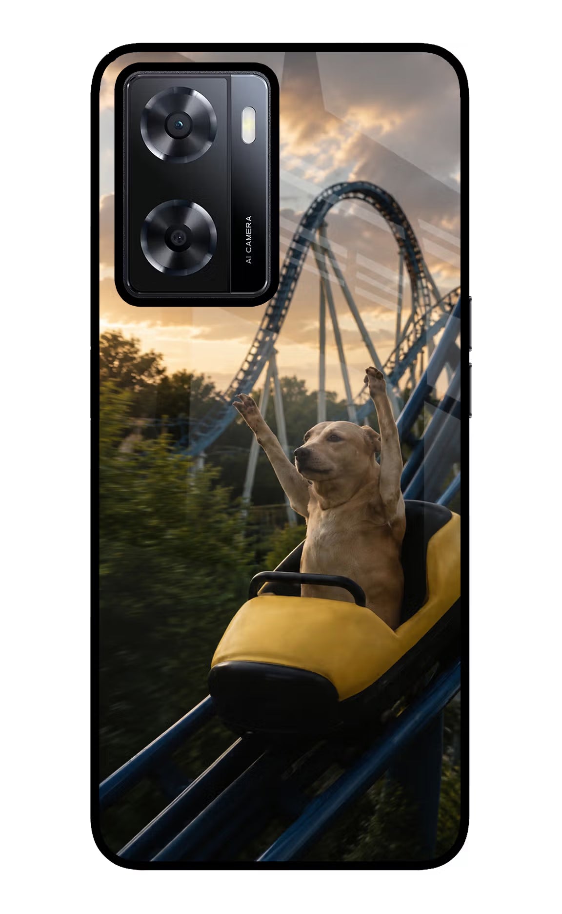 Rollercoaster Dog Oppo A57 2022 Glass Case