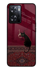 Midnight Cat Oppo A57 2022 Glass Case