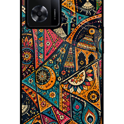 Folk Print Oppo A57 2022 Glass Case