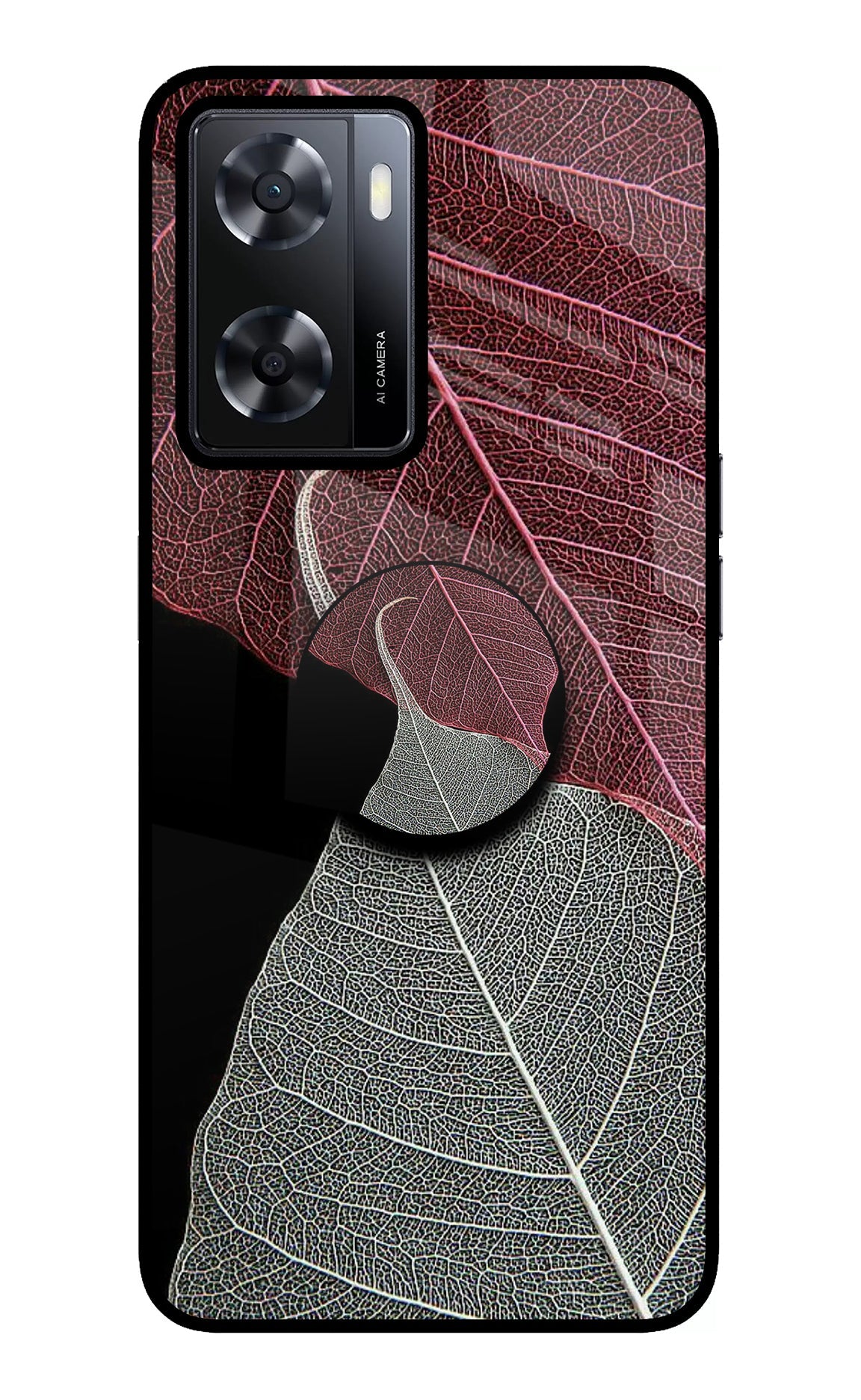 Leaf Pattern Oppo A57 2022 Glass Case