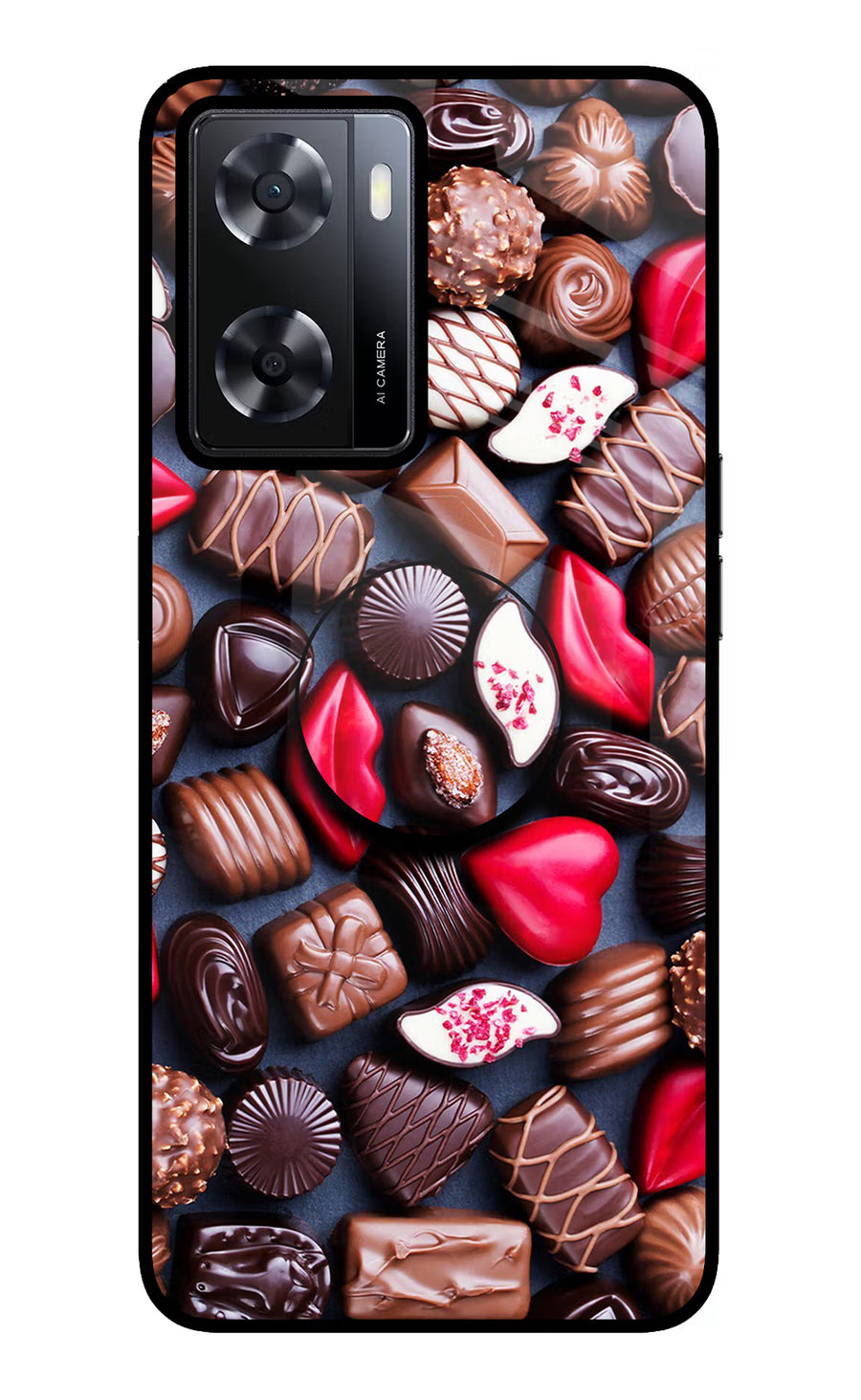 Chocolates Oppo A57 2022 Pop Case, Glass case