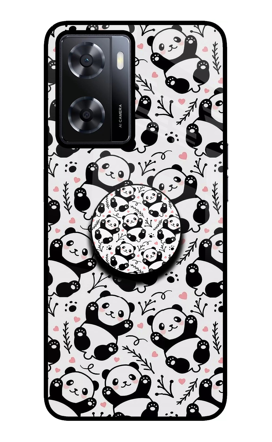 Cute Panda Oppo A57 2022 Glass Case