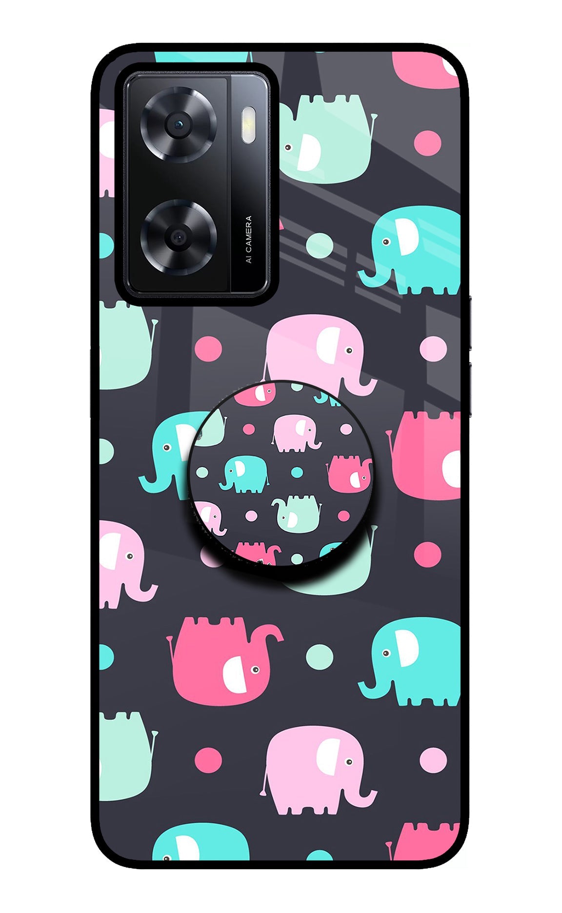 Baby Elephants Oppo A57 2022 Glass Case