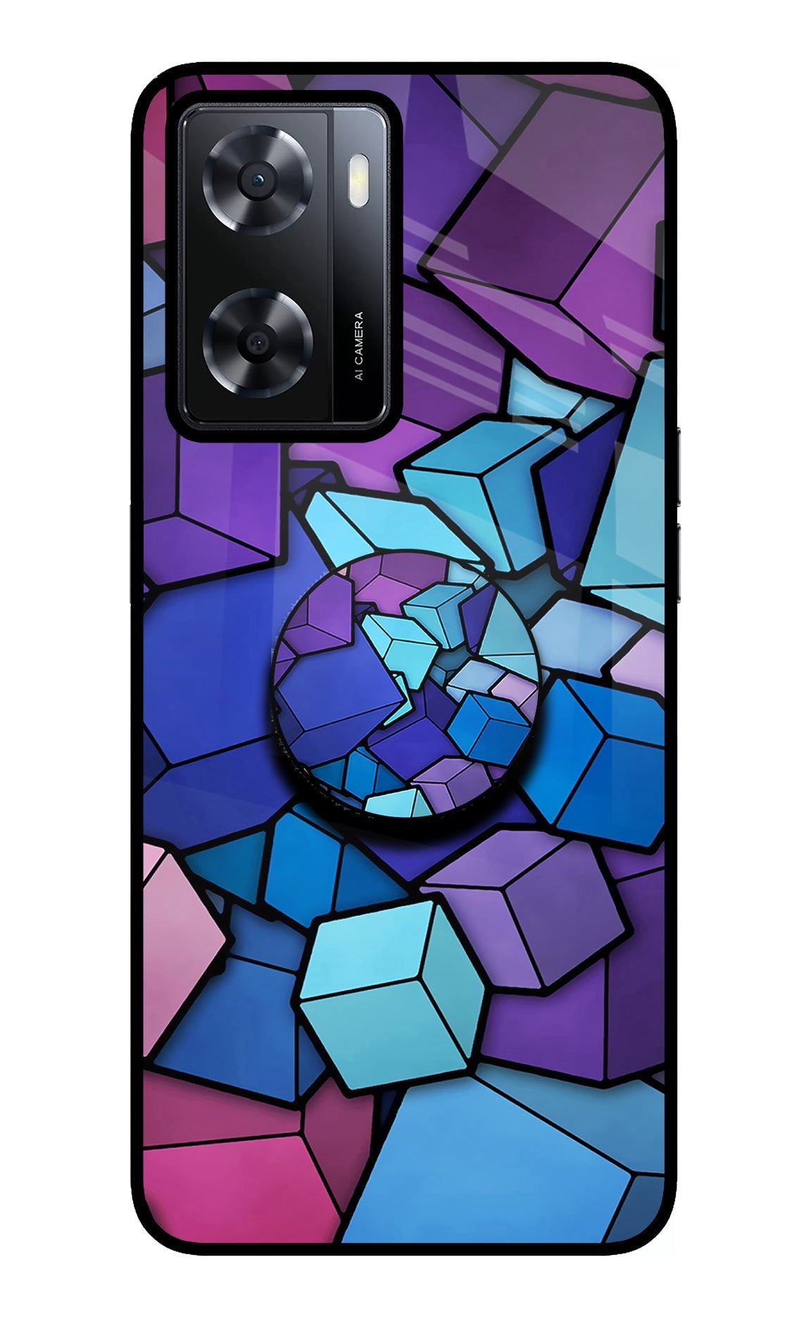 Cubic Abstract Oppo A57 2022 Glass Case