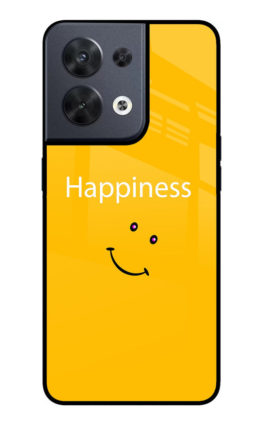 Happiness With Smiley Oppo Reno8 Glass Case