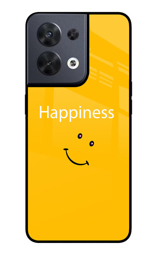 Happiness With Smiley Oppo Reno8 Glass Case