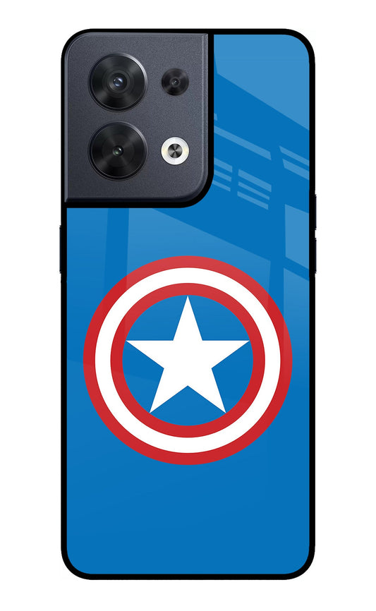 Captain America Logo Oppo Reno8 Glass Case