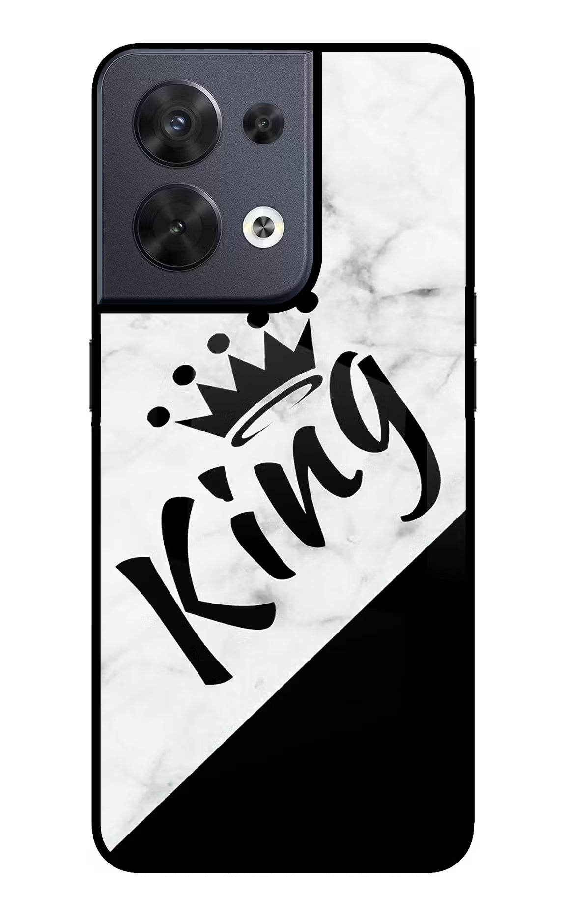 King Oppo Reno8 Glass Case Back Cover by Casekaro