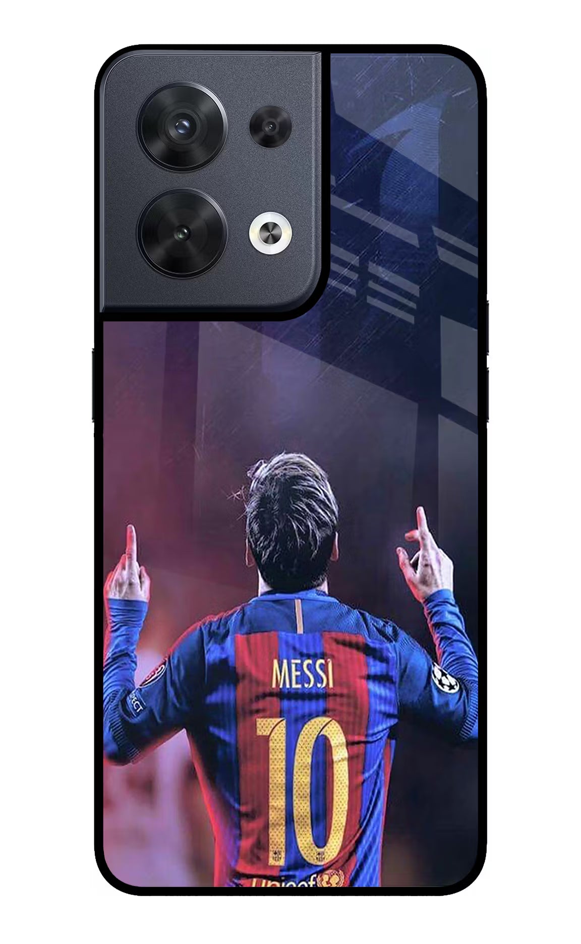 Messi Oppo Reno8 Glass Case Back Cover by Casekaro