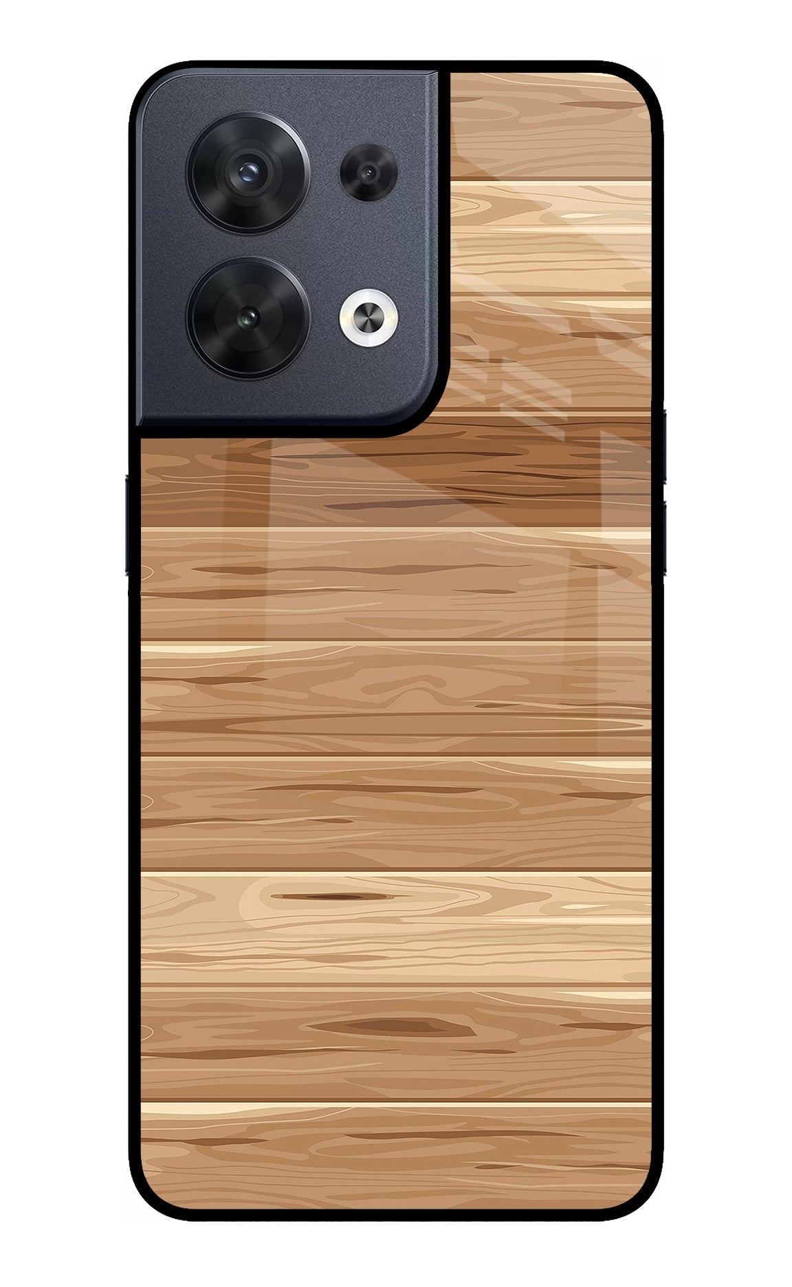 Wooden Vector Oppo Reno8 Back Cover