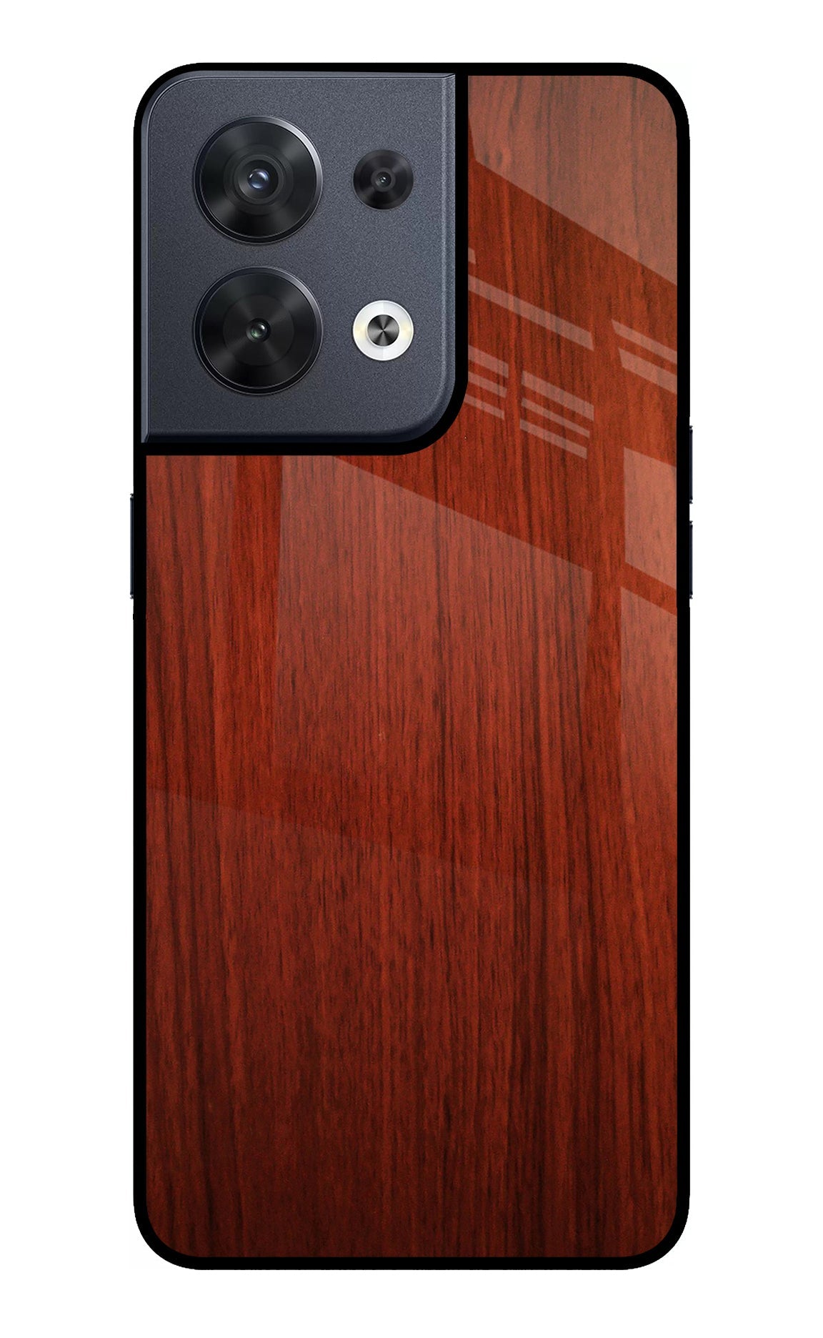 Wooden Plain Pattern Oppo Reno8 Glass Case