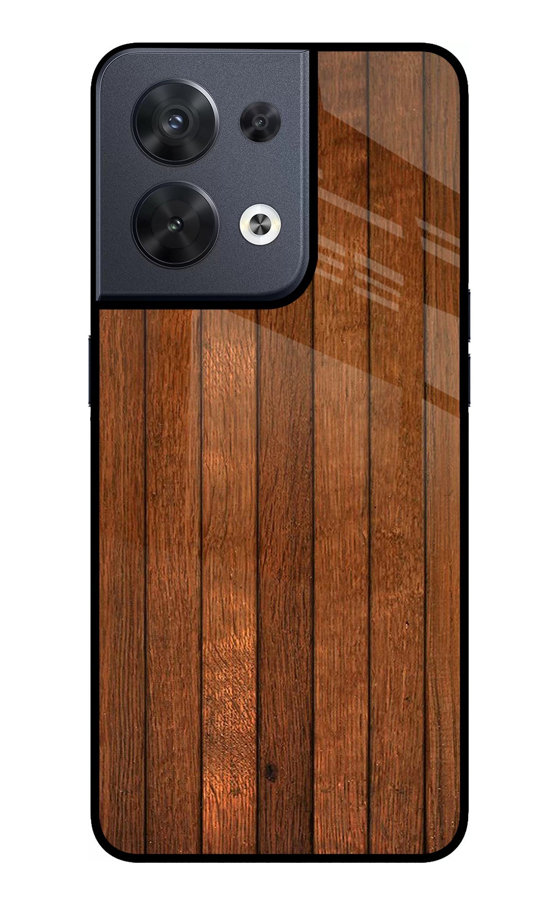 Wooden Artwork Bands Oppo Reno8 Back Cover