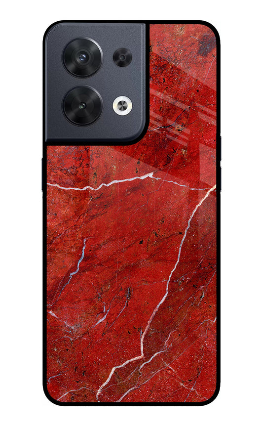 Red Marble Design Oppo Reno8 Glass Case