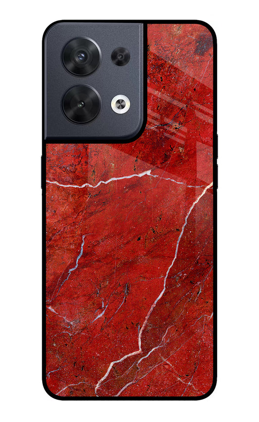 Red Marble Design Oppo Reno8 Glass Case