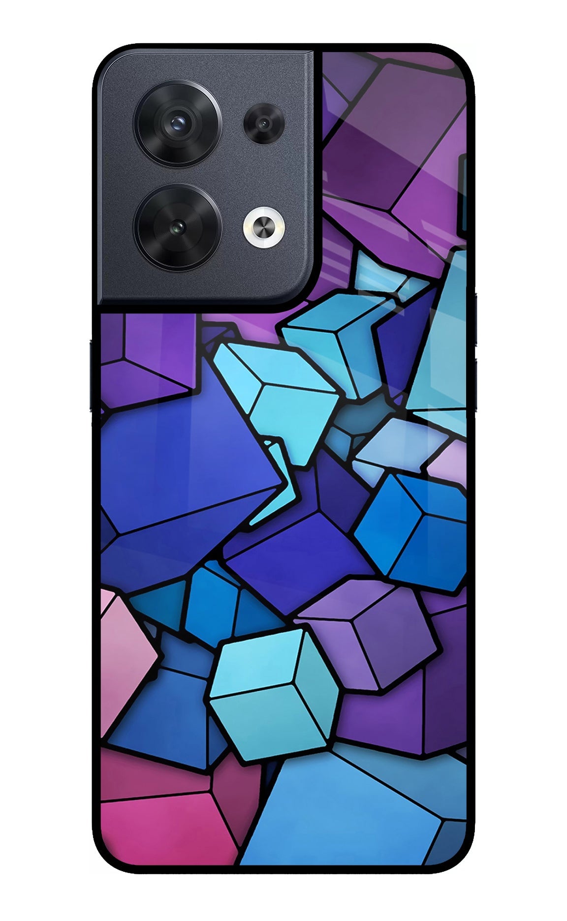 Cubic Abstract Oppo Reno8 Back Cover