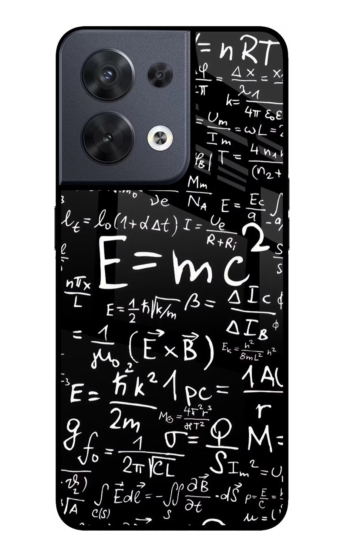 Physics Formula Oppo Reno8 Glass Case Back Cover by Casekaro