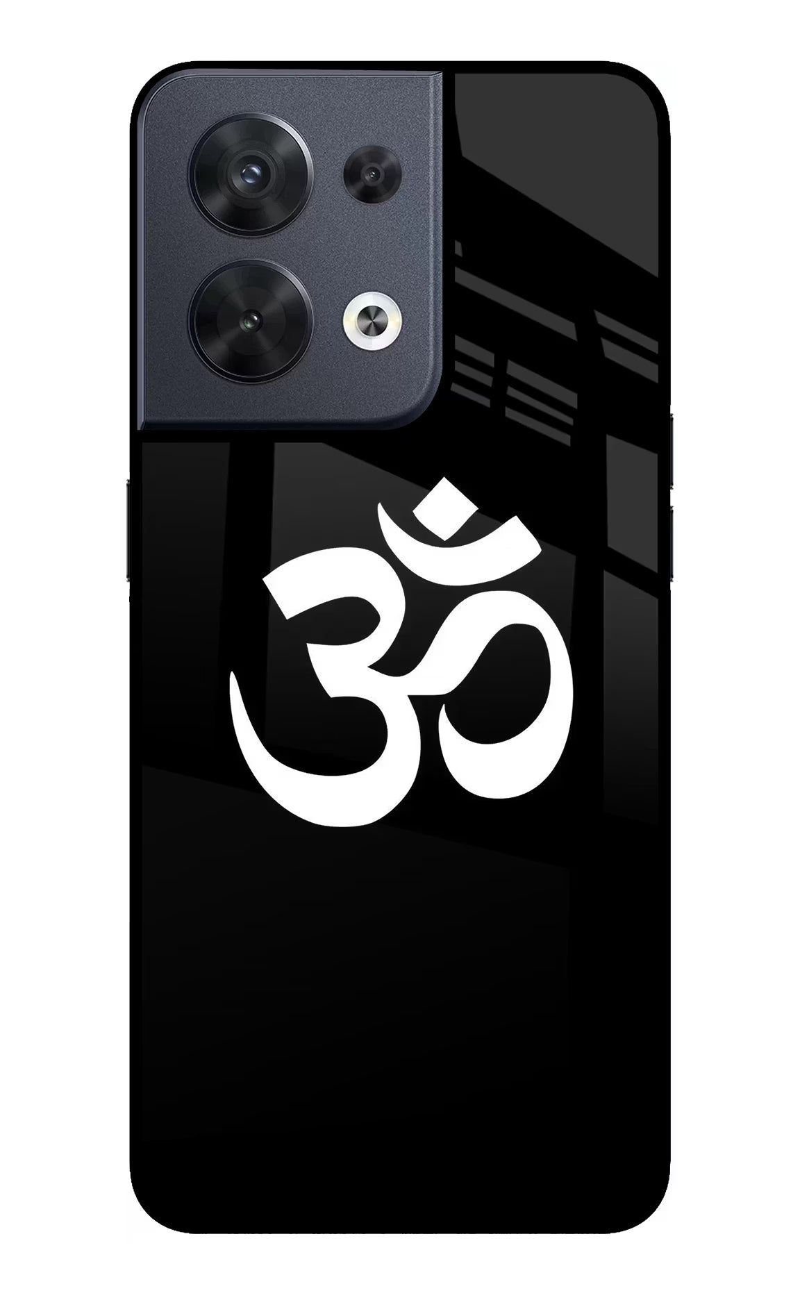 Om Oppo Reno8 Glass Case Back Cover by Casekaro