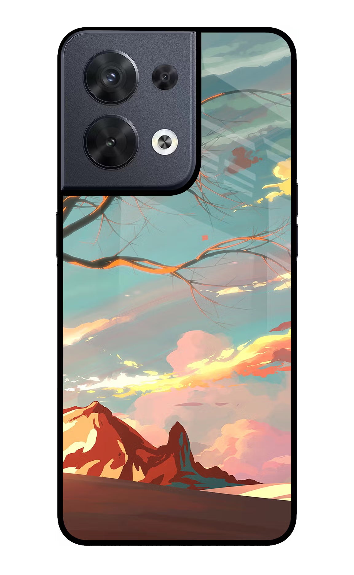 Scenery Oppo Reno8 Glass Case Back Cover by Casekaro