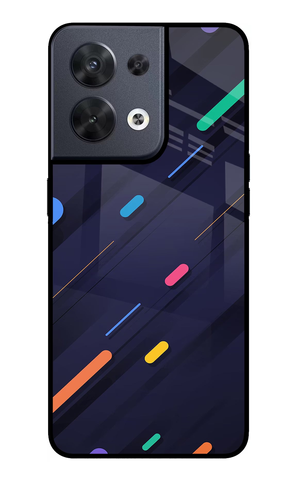 Abstract Design Oppo Reno8 Glass Case Back Cover by Casekaro