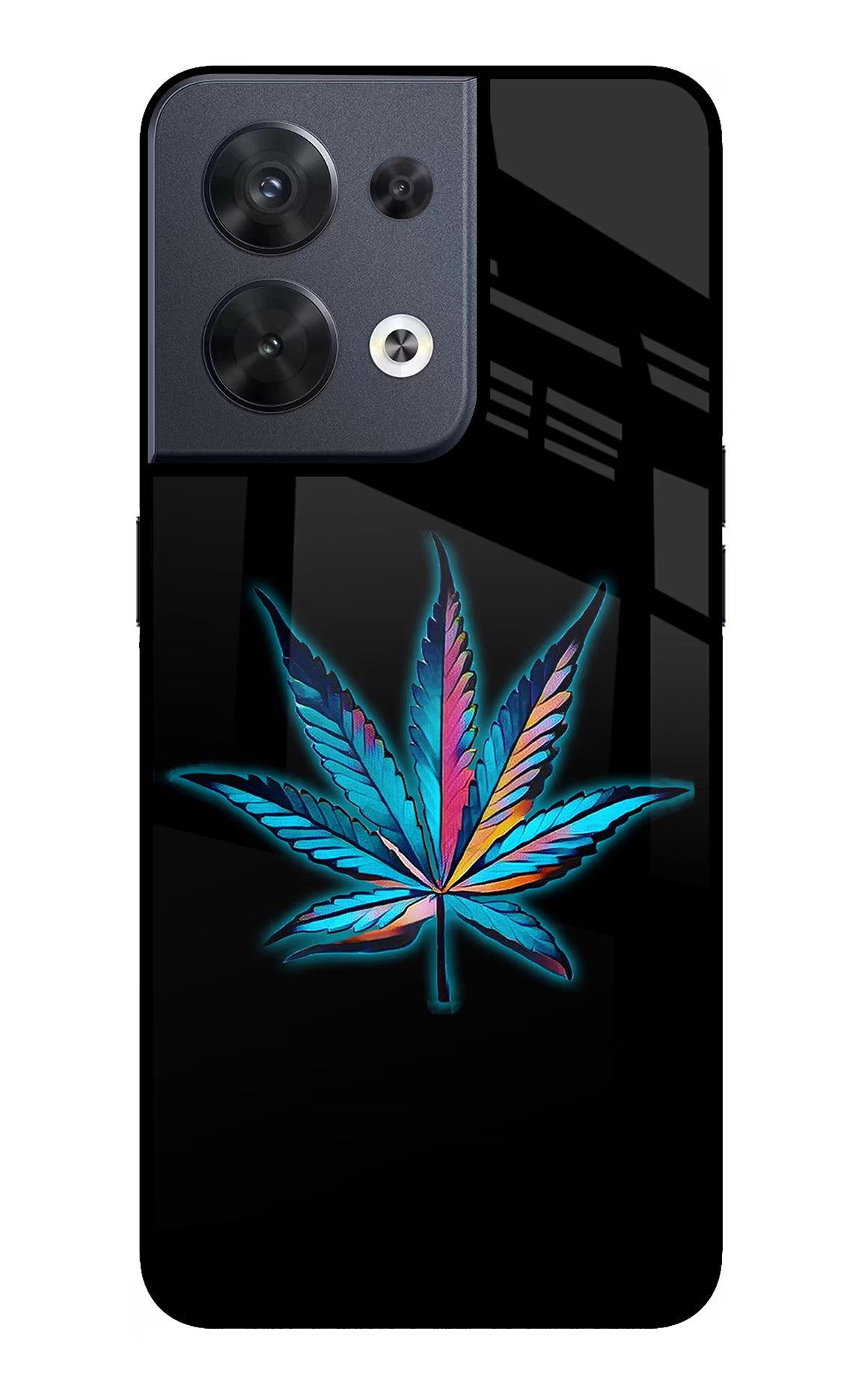 Weed Oppo Reno8 Glass Case Back Cover by Casekaro