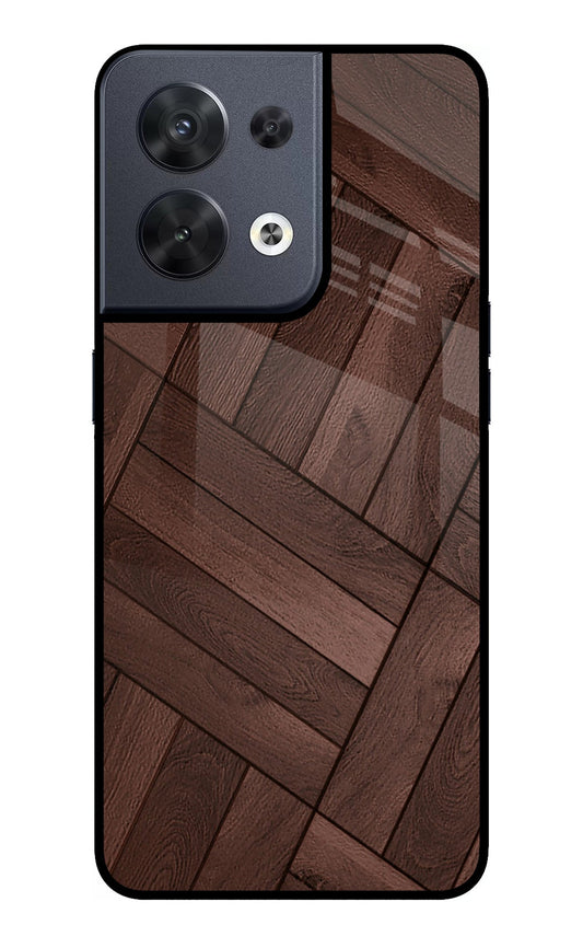 Wooden Texture Design Oppo Reno8 Glass Case