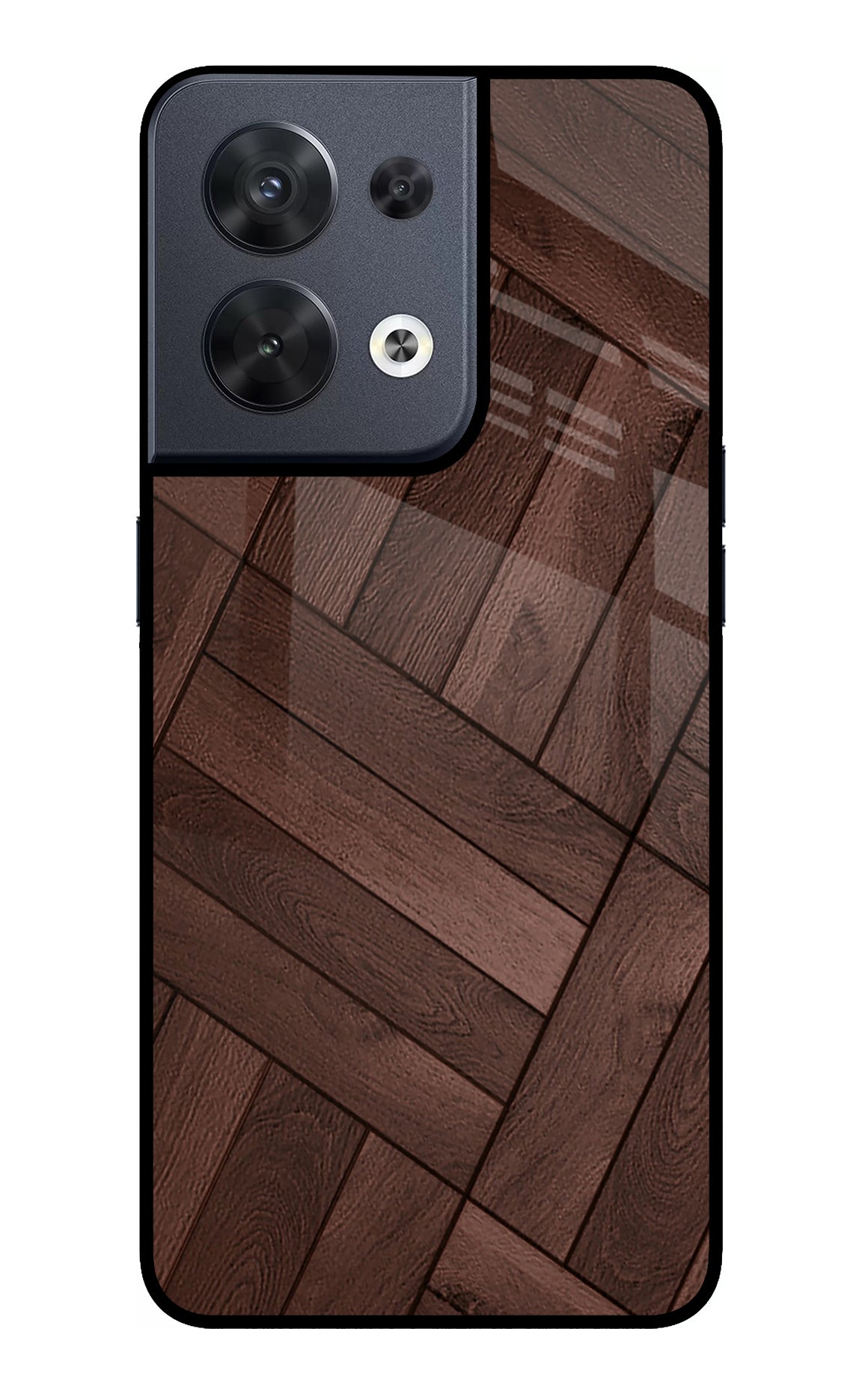 Wooden Texture Design Oppo Reno8 Back Cover